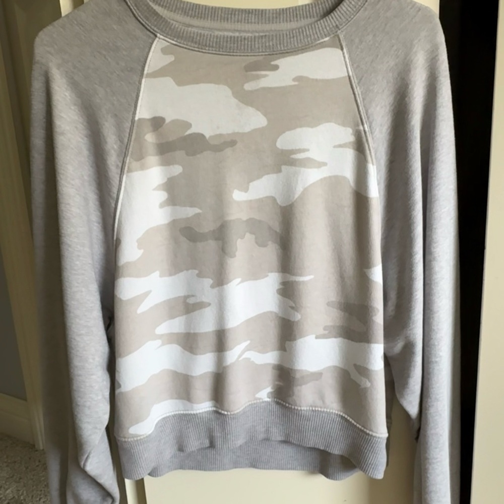 Gray Camo Print Sweatshirt